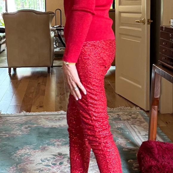 “Red Hot sequin leggings..selling the entire ensemble, top, leggings and boots.. - Picture 3 of 5